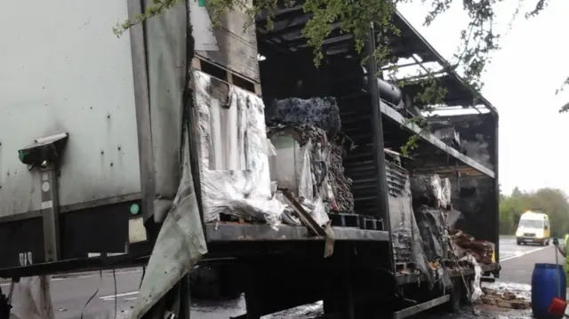 Lorry after fire