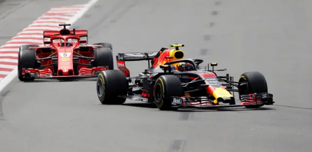 Max Verstappen and Sebastian Vettel