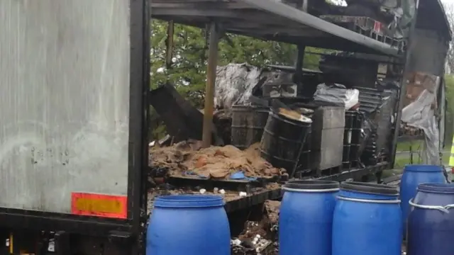 Lorry after fire