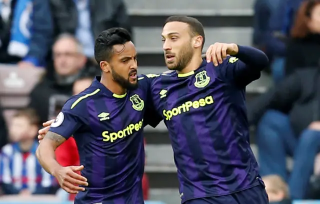 Cenk Tosun and Theo Walcott