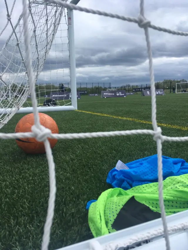 Ball in net at St George's Park