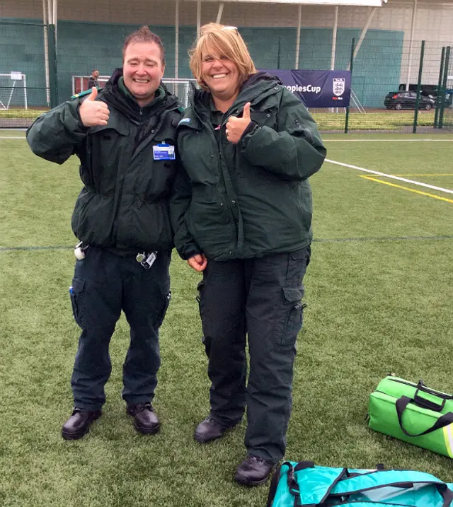 Paramedics at St George's Park for the FA People's Cup final