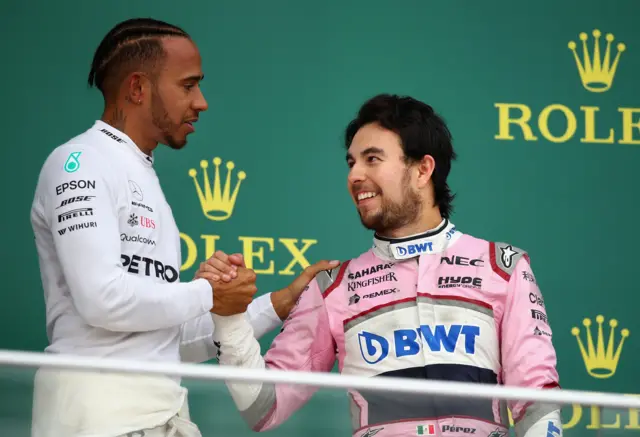 Lewis Hamilton and Sergio Perez