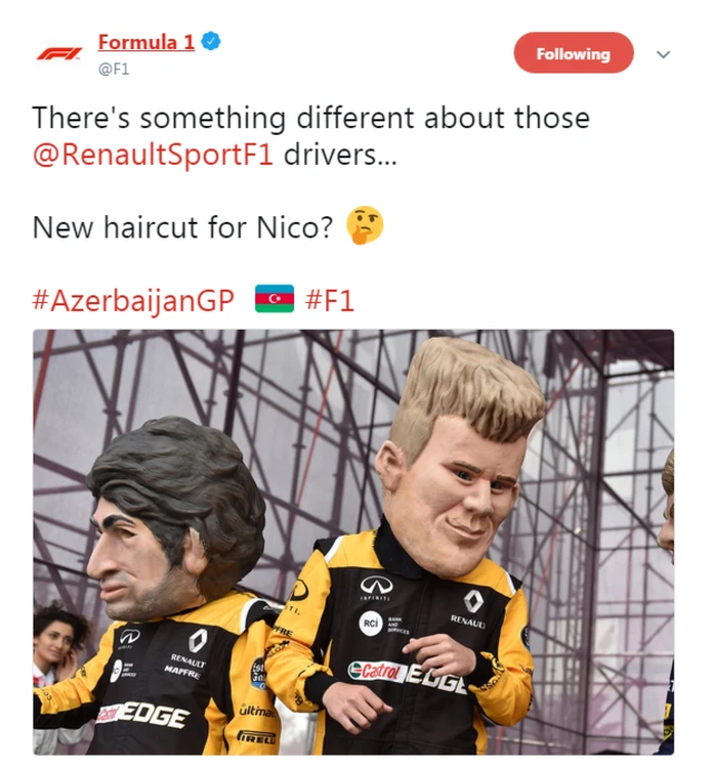 Formula 1 tweet