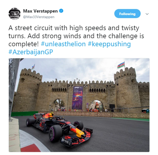 Max Verstappen tweet