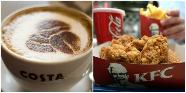 costa and kfc