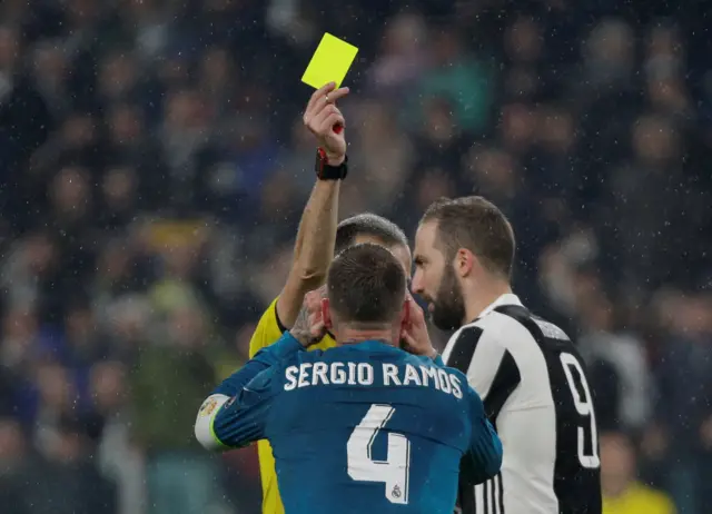 Sergio Ramos yellow card