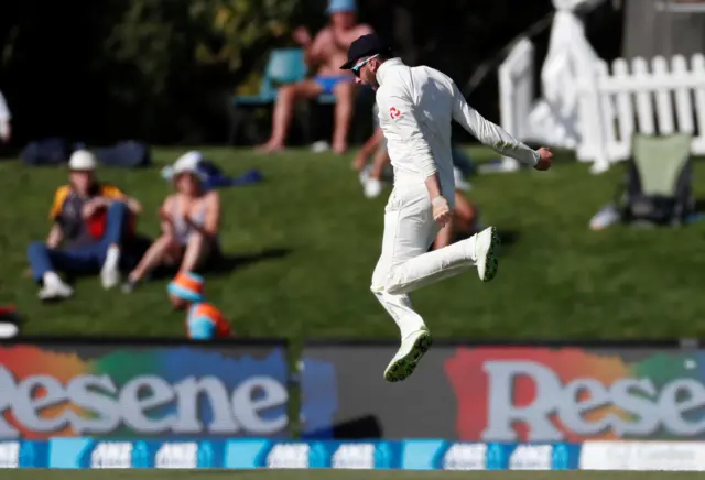 James Vince leaps for joy