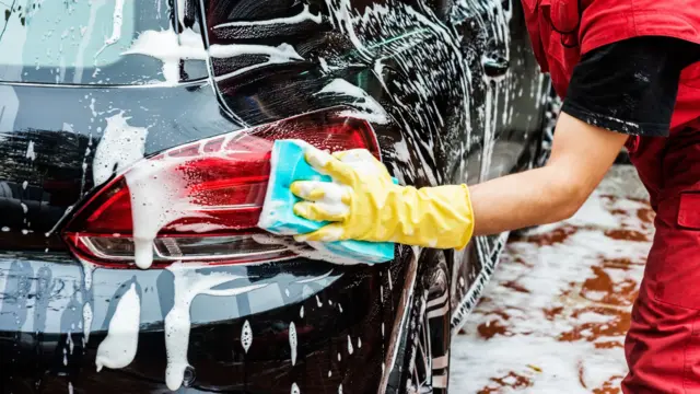 hand car wash stock image