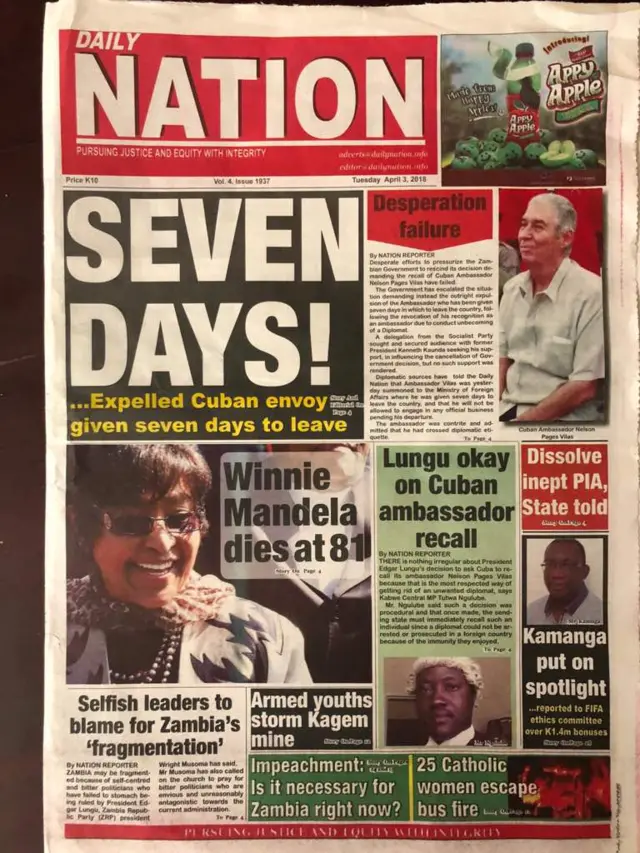 Daily Nation front page