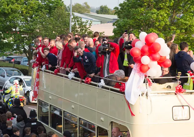 Team bus at celebration last year