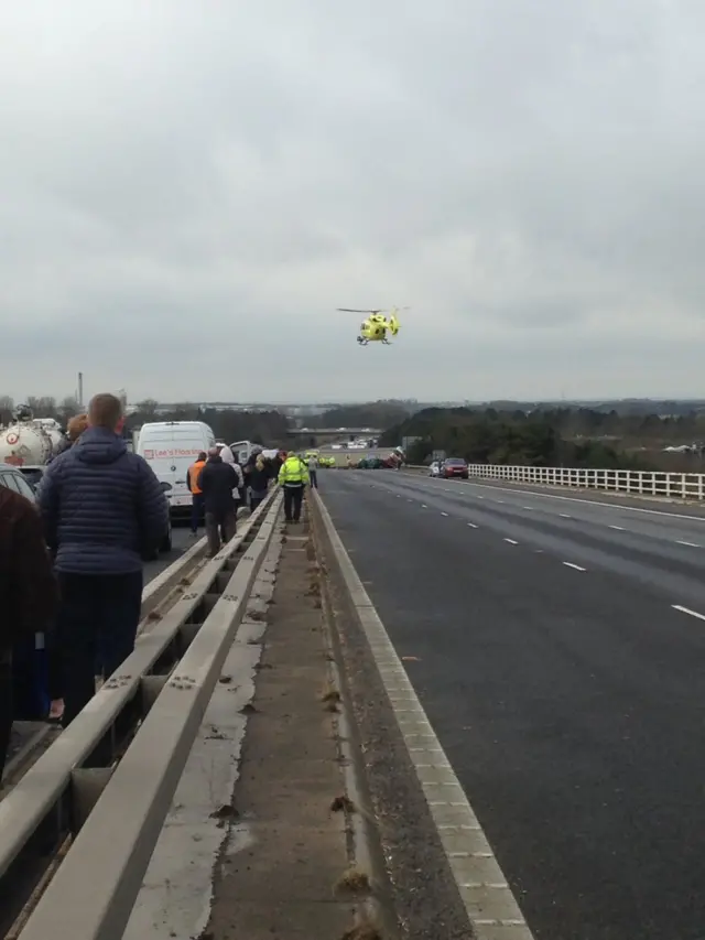 Air Ambulance arrives at the scene