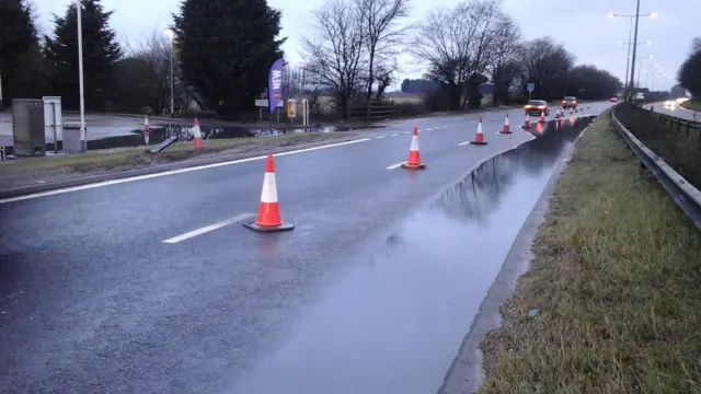 Flooding on A63