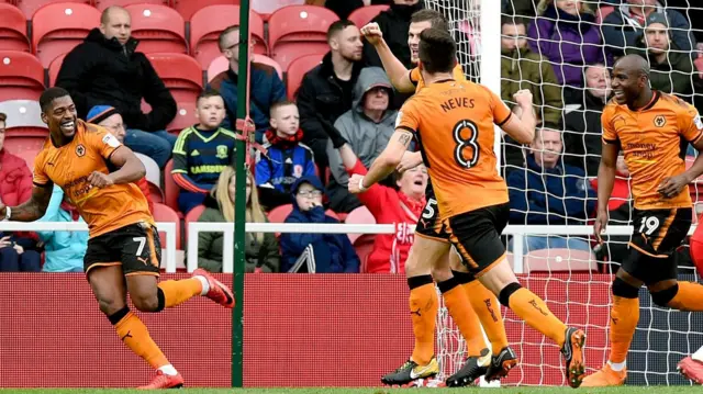 Wolves celebrate goal