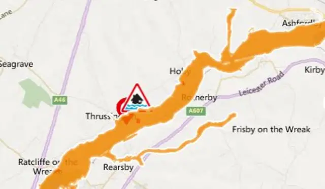 Flood warning map