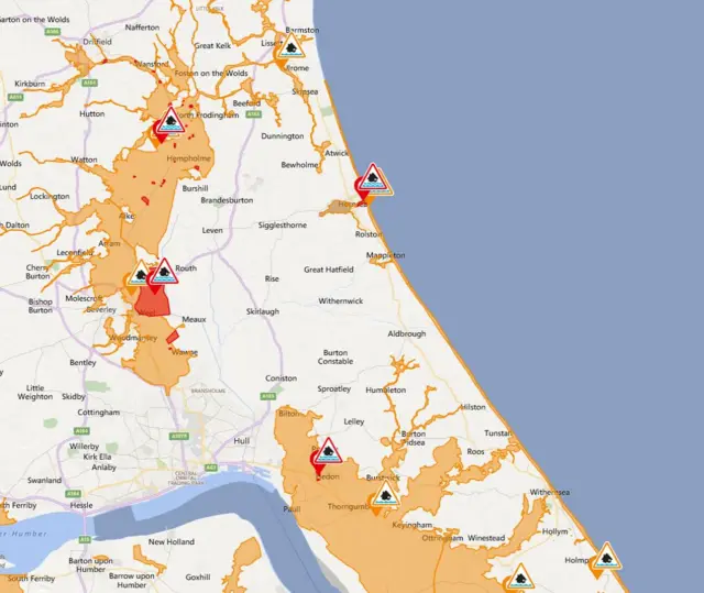 Flood warning map