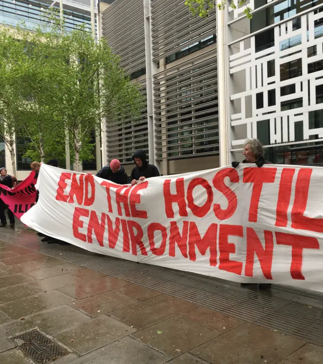 Protesters outside Home Office