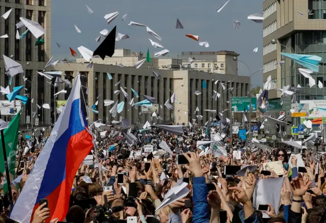 Protesters in Moscow