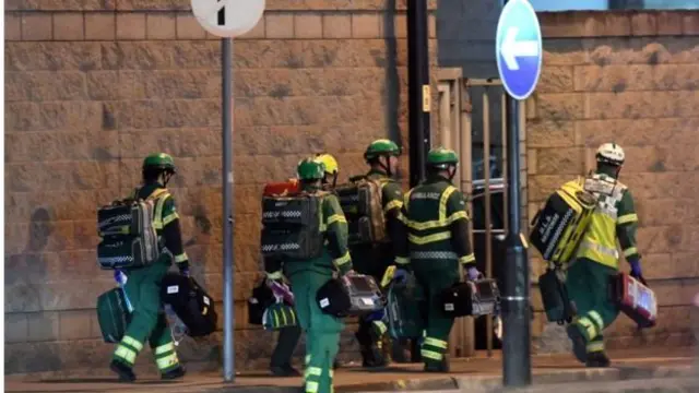 Emergency services at the Manchester Arena bombing