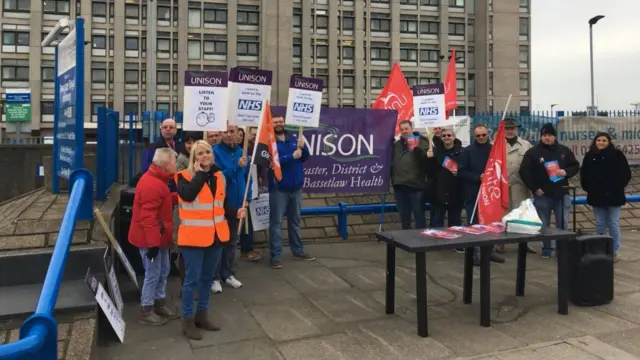 Protest outside Doncaster Royal Infirmary