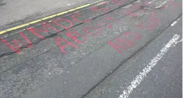 Pothole message