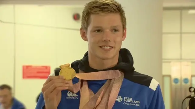 Swimmer Duncan Scott is looking forward to sleeping in his own bed