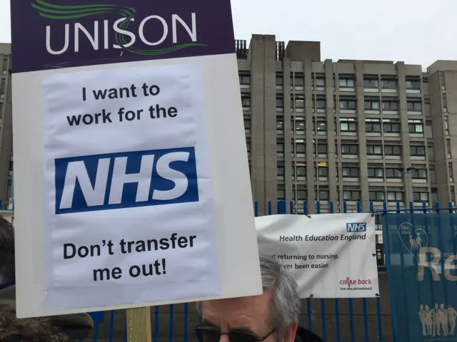 Protest outside Doncaster Royal Infirmary