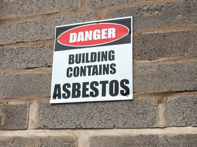 Asbestos warning sign