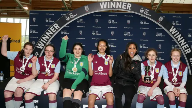 Alex Scott with some FA People's Cup champions