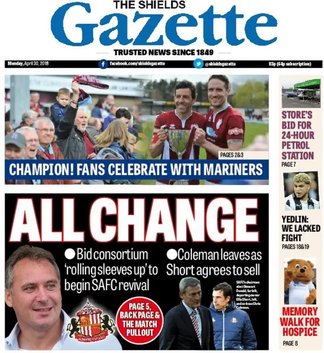 Shields Gazette front page