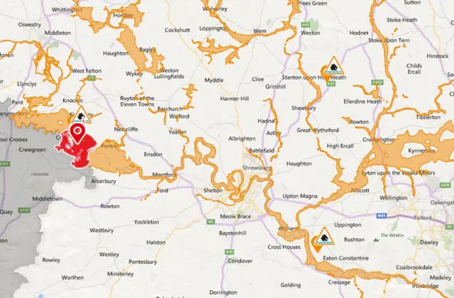 Flood map - Melverley