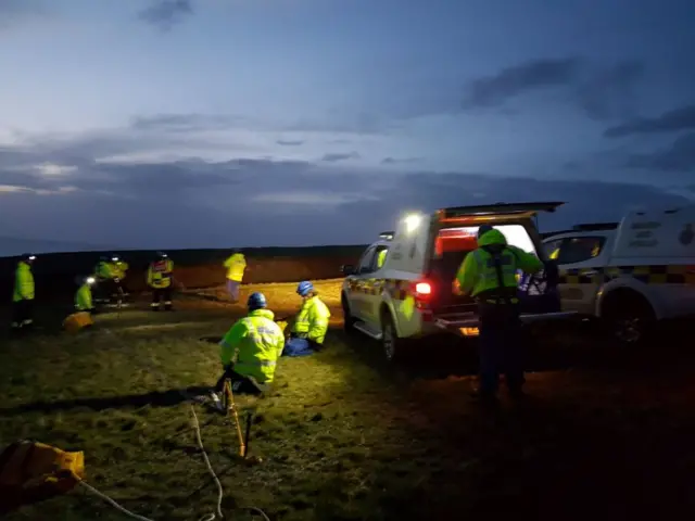 Rescuers at Trevone
