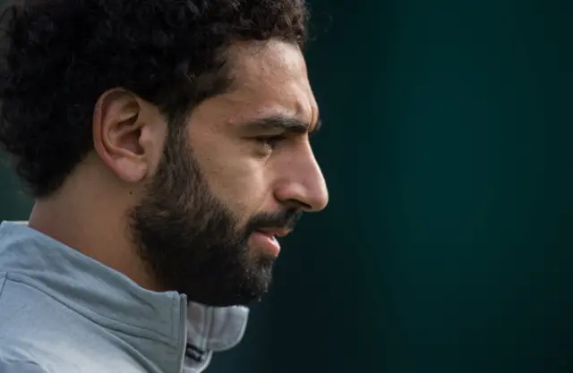 ohamed Salah of Liverpool during a training session held at the Melwood Training Ground in Liverpool, Britain, 03 April 2018
