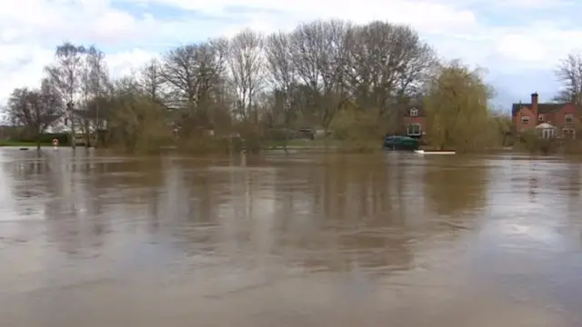 Flood water in Worcester