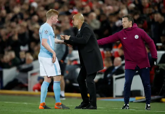 Pep Guardiola and Kevin De Bruyne