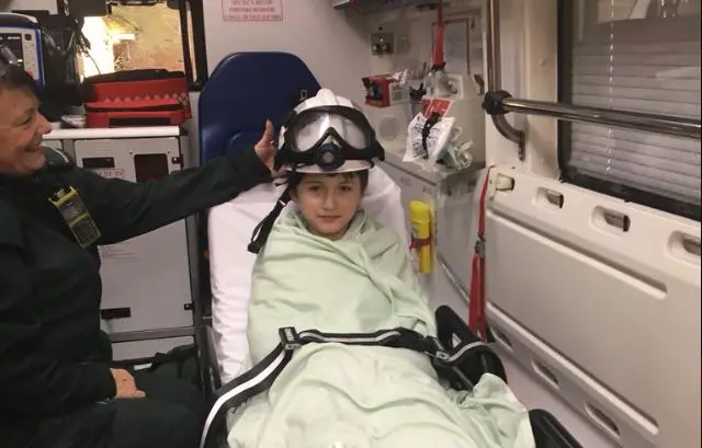 Max in ambulance