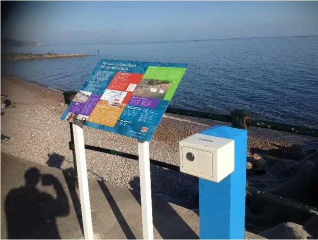Sidmouth collection box and sign. Pic: East Devon District Council