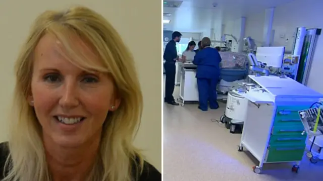 Sam Collinge and a photo of a maternity ward