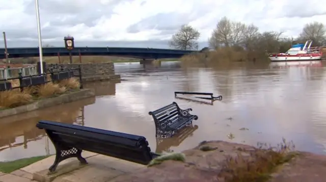 Flood water in Worcester
