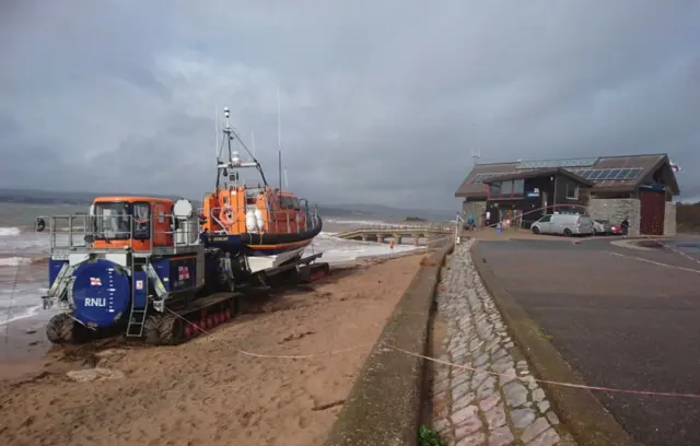 Exmouth lifeboat on beach