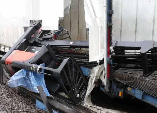 Lorry shed part of its load