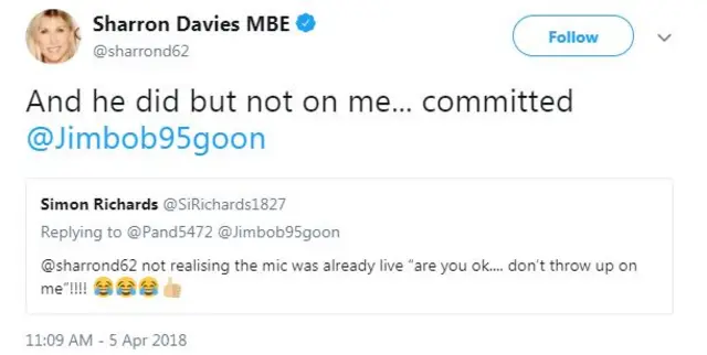 Sharon Davies tweet