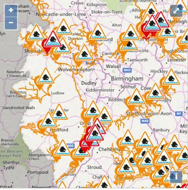 Flood warning map