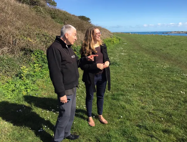 Julia Henney with Environment Services Officer Andy McCutcheon