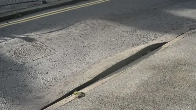 Storm damaged road