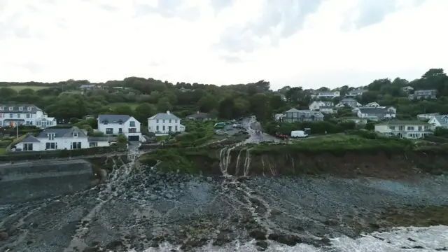 Coverack during the floods of July 2017