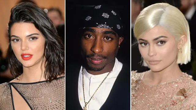 Kendall Jenner, Tupac (Getty) and Kylie Jenner