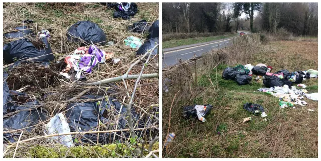 Flytipped rubbish