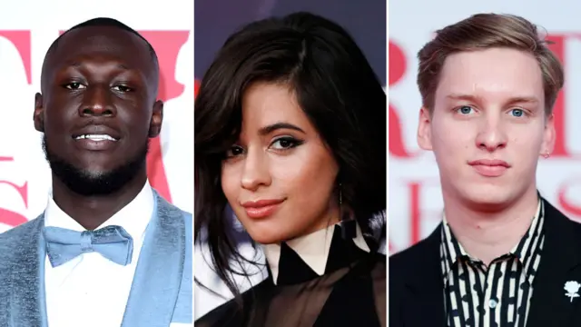 Stormzy (PA), Camila Cabello and George Ezra