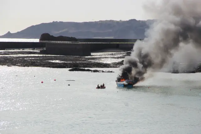 St Helier boat fire